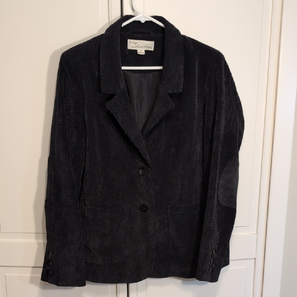 Corduroy Blazer Brown with buttons functional pockets Vintage Havana Medium